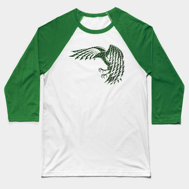 Cracked Raven Baseball T-Shirt by RudDesigns